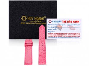 Dây đồng hồ Huy Hoàng da đà điểu màu hồng MH8433