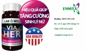 Thực phẩm bổ sung Via Her gồm 5 loại thảo dược có tác dụng giúp sản sinh nội tiết tố một cách tự nhiên, làm giảm các triệu chứng của giai đoạn tiền mãn kinh như bốc hỏa, vã mồ hôi, đau đầu, căng thẳng. Hộp 30 viên, giá bán 280.000d/ hộp.