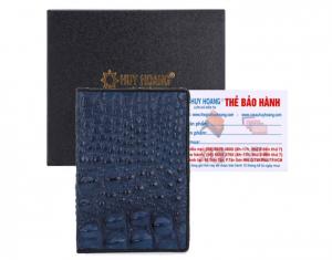 Ví đựng Passport da cá sấu Huy Hoàng màu xanh đậm MH9207