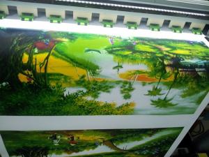 In Kỹ Thuật Số trực tiếp thực hiện in tranh canvas - in canvas mực nước - in tranh làng quê treo tường