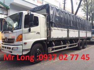 xe tải HINO FL thùng ngắn , xe HINO 3 chân thùng mui bạt , xe tải HINO 15 tấn đóng thùng mui bạt bửng nhôm , xe HINO FL8JTSA mui bạt bửng nhôm , giảm giá xe HINO 15 tấn