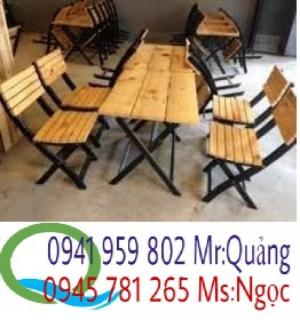 Bàn ghế cafe - bàn ghế gỗ xếp