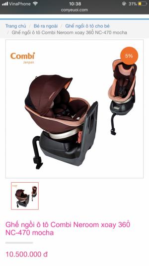 Thanh lý car seat Combi cho bé new 95%