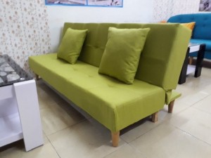 Sofa giường vải bố xanh