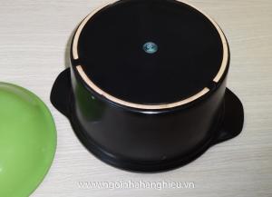 Nồi kho gốm sứ cao cấp nắp màu (kiểu đứng) 22 cm
