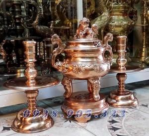 Bộ đỉnh đồng đỏ tam sự cao 40cm bán tại sài gòn
