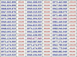 Sim viettel phong thủy số gánh