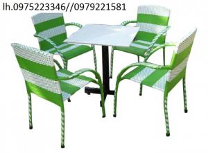 Bàn Ghế cafe ghế mây nhựa thanh lý giá rẻ vui lòng alo nhé