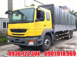 Xe tải Fuso FJ 3 chân 15 tấn thùng mui bạt màu vàng