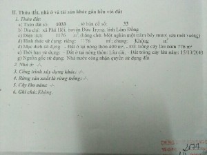 Cần bán lô đất thổ cư