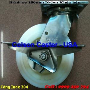 Bánh xe Nylon càng thép không rỉ inox 304 Colson www.banhxepu.net
