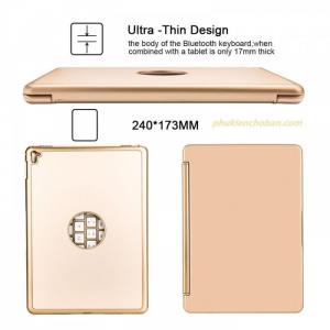 Bàn phím ốp lưng iPad Pro 9.7 vàng hồng Bluetooth