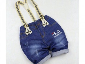 Quần short jean + dây đeo