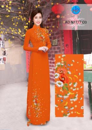 Vải áo dài Hoa cúc đồng tiền và cúc hoạ mi AD N1777
