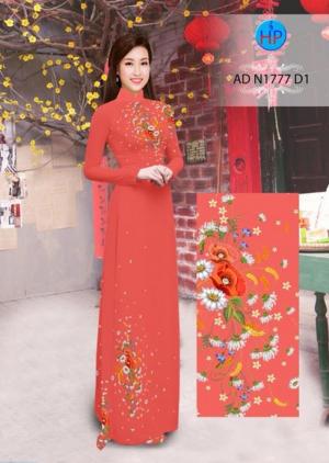 Vải áo dài Hoa cúc đồng tiền và cúc hoạ mi AD N1777