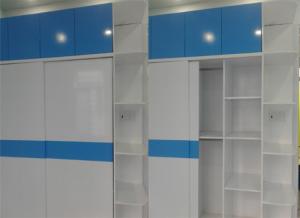 Tủ áo MDF cao cấp sơn Trắng - Xanh cho phòng bé trai