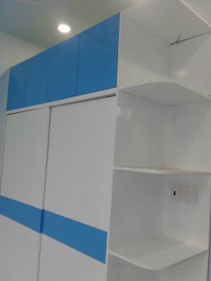 Tủ áo MDF cao cấp sơn Trắng - Xanh cho phòng bé trai