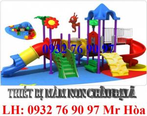 Cầu trượt nhựa mầm non nhập khẩu nguyên kiện cho bé vui chơi