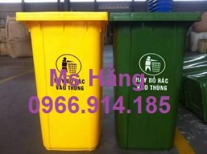 Thùng rác 120L có 2 bánh xe,nắp đậy giá rẻ