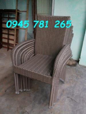 Bộ bàn ghế cafe nhựa giả mây NQ-13