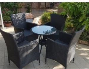 Bộ bàn ghế cafe nhựa giả mây NQ-13