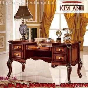 Bàn làm việc tân cổ điển màu trắng ms BLV_14 giá rẻ tại gò vấp, bình thạnh