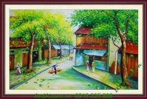 tranh gạch 3d phong cảnh làng quê