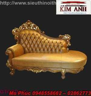 Ghế lười nằm thư giãn màu trắng ms 38 chạm khắc cnc tinh xảo - nội thất Kim Anh