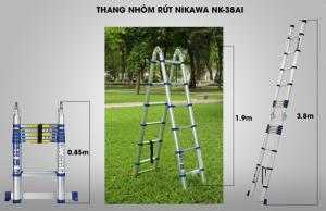 Thang nhôm rút đôi Nikawa NK-38AI new