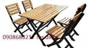 Bàn ghế gỗ quán nhậu giá rẻ hgh412