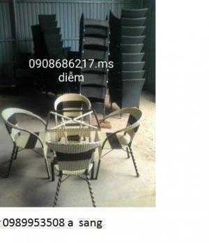 Cần thanh gấp 20 bộ bàn ghế mây nhựa giá rẻ hgh119