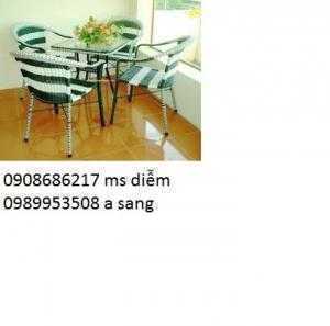 Cần thanh gấp 20 bộ bàn ghế mây nhựa giá rẻ hgh119