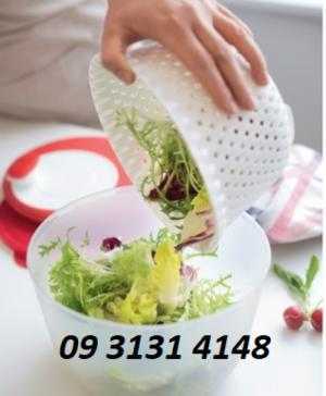Dụng cụ quay rau Tupperware, rổ quay rau ráo nước, rau không dập nát giữ nguyên giá trị dinh dưỡng của rau