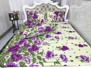 Bộ chăn ra Drap chất liệu thun Hàn Quốc sang trọng