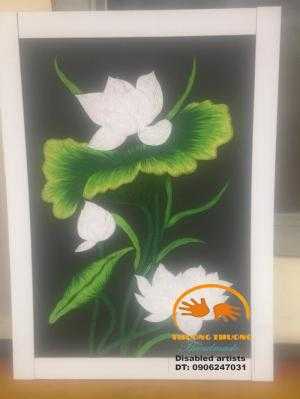 Tranh hoa sen HandMade cực đẹp