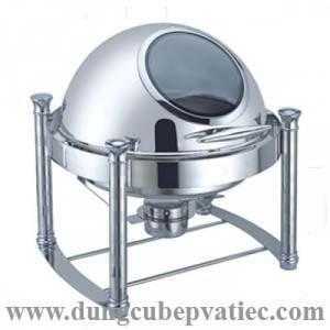 Nồi buffet nắp kính chân cao , buffet nắp kính tròn
