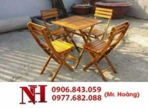 Mẫu bàn ghế gỗ xếp được nhiều quán cà phê lựa chọn nhất