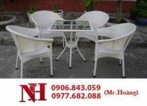 Bàn ghế nhựa giả mây kinh doanh cà phê ngoài trời