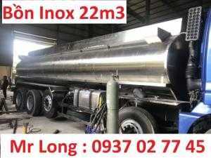 Xe bồn Inox chở dầu ăn 22 khối , xe bồn inox chở dầu thực vật , xe tải THACO auman bồn inox