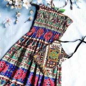 Đầm maxi thổ cẩm