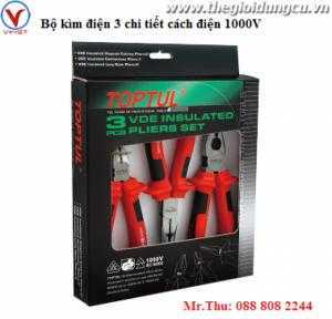 Bộ kìm điện 3 chi tiết cách điện 1000V  Toptul GAAE0301