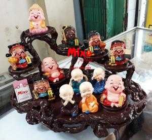 Bộ Tượng Thần Tài + Phật Tổ + Di Lặc + Tứ Không - Kèm Chân Đế