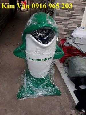 Thùng đựng rác cá heo trường học
