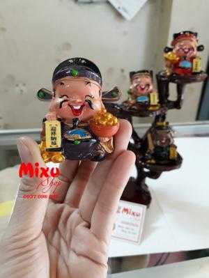 Bộ Tượng 5 Ông Thần Tài + Đế + Thỏi Vàng Thủy Tinh
