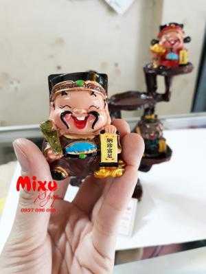 Bộ Tượng 5 Ông Thần Tài + Đế + Thỏi Vàng Thủy Tinh