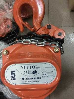 Pa lăng xích kéo tay 5T5M Nitto Nhật Bản