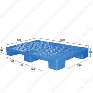 Pallet nhựa PL04LS - Pallet nhựa kích thước 1000x600x100mm. Liên hệ: 0906193788 (24/24 - Phòng Kinh Doanh)