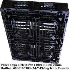 Pallet nhựa cũ 1100x1100x120mm Miễn phí vận chuyển số lượng lớn. Liên hệ: 0906193788 (24/24 - Phòng Kinh Doanh)