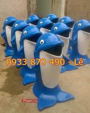 Thùng đựng rác hình con thú, thùng rác gấu trúc, ,hình thùng rác chuột mickey,thùng rác cá chép...