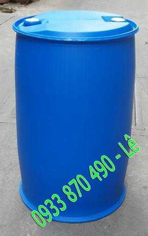 Thùng phuy nhựa 150 lít, thùng phuy nhựa 220 lít giá rẻ, thùng phi xanh cũ đã qua sử dụng 220 lít